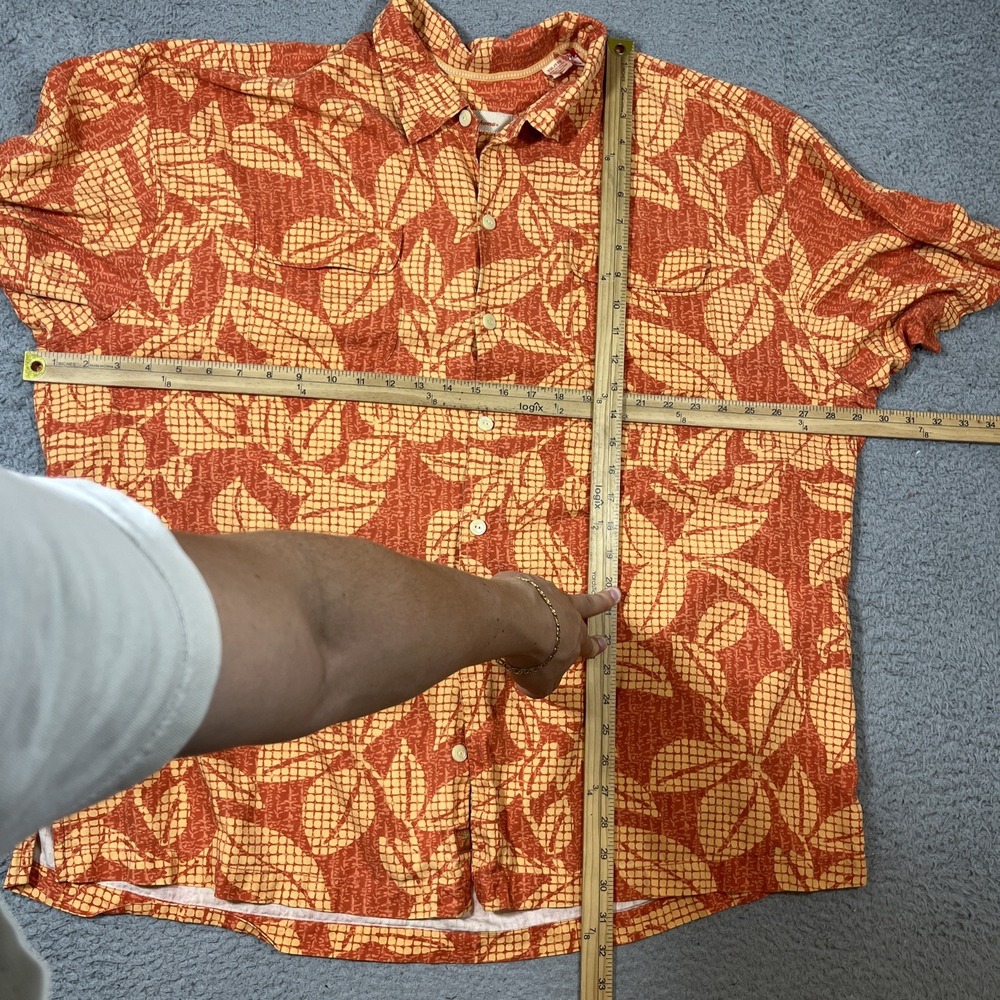 Tommy Bahama hawaiian shirt mens size XXL short sleeve floral patterned orange - Picture 6 of 8